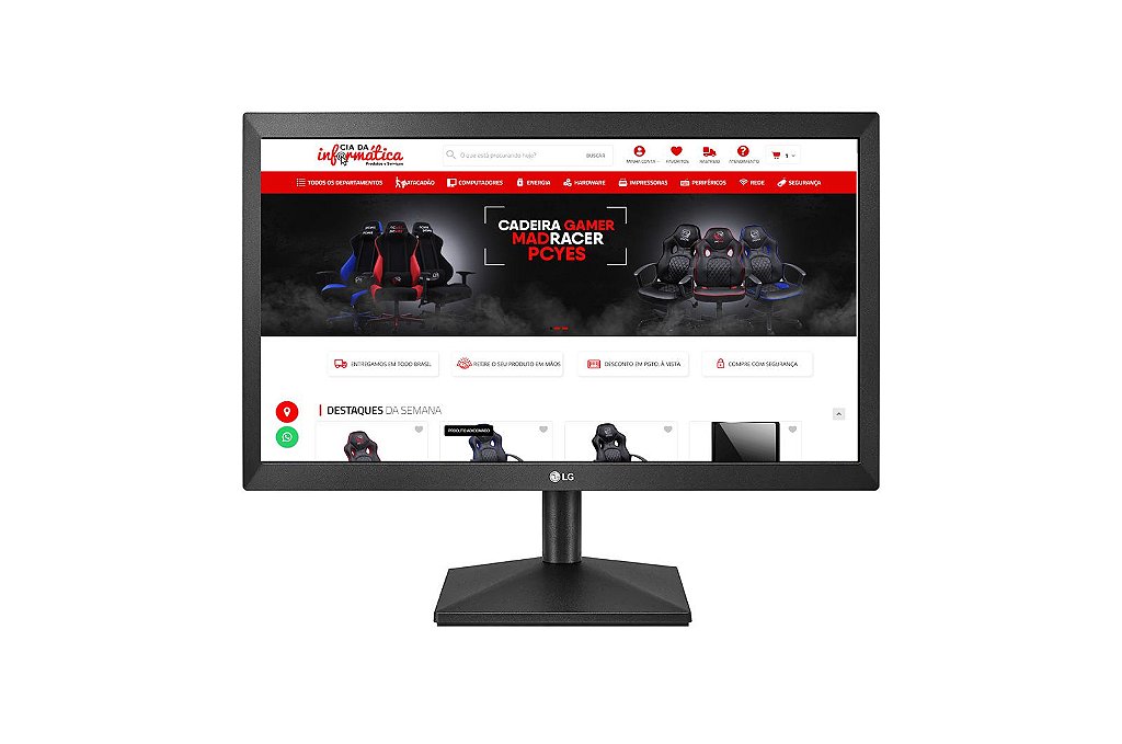 Monitor 19.5" 20MK400H-B LG HD+ 1600x900 TN 75Hz 2ms HDMI VGA VESA Preto - Imagem 3