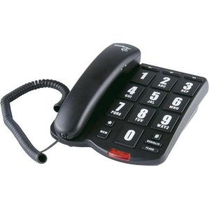 Telefone com Fio Intelbras Tok Fácil Preto com Teclas Grandes, 3 Memórias Rápidas e Controle de Volume