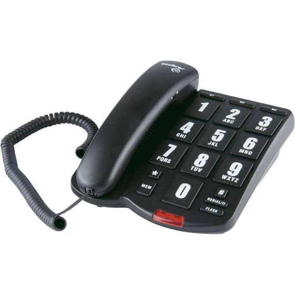 Telefone com Fio Intelbras Tok Fácil Preto com Teclas Grandes, 3 Memórias Rápidas e Controle de Volume
