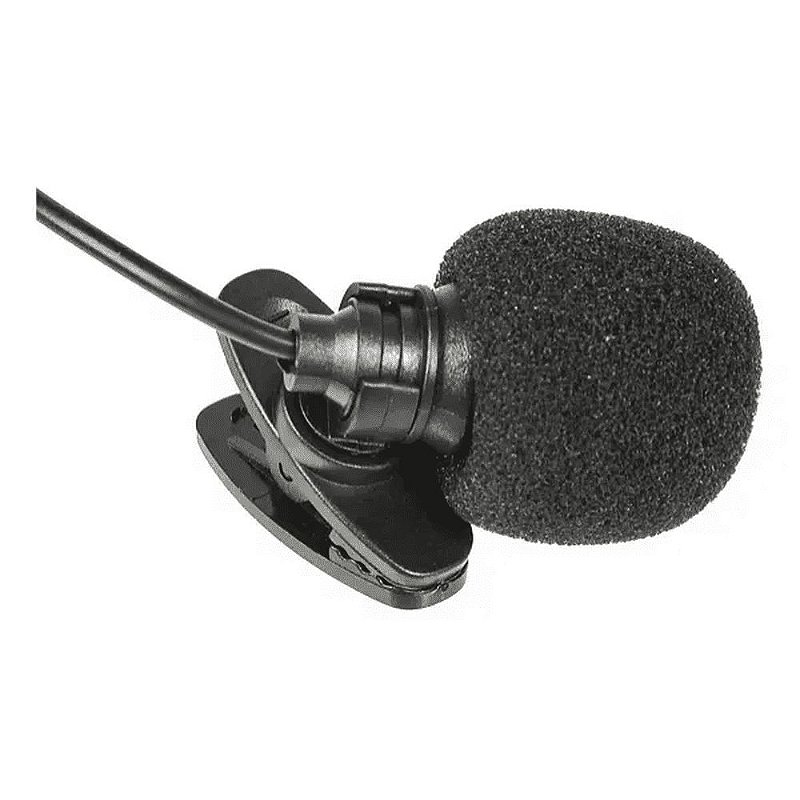 Microfone de Lapela Knup KP-911 P2 3.5mm Mono com Presilha e Espuma para PC, Notebook e Smartphone