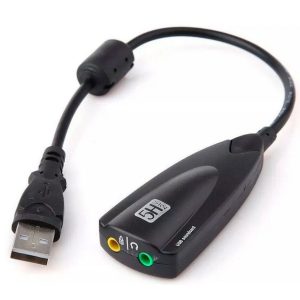 Placa de Som USB Knup HB-T130 Adaptador de Áudio 7.1 Virtual P2 para Fone e Microfone