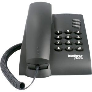 Telefone Fixo com Fio Intelbras Pleno Preto com Bloqueio de Teclado Flash Redial e Mute para Mesa ou Parede