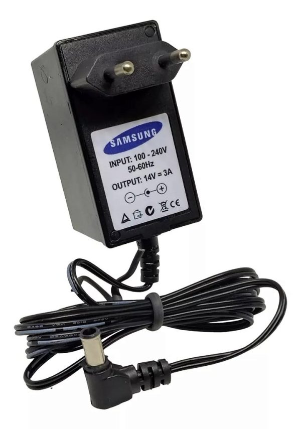 Fonte para Monitor Samsung 14V 3A 42W Bivolt Automático Plug P4 6.5x4.4mm