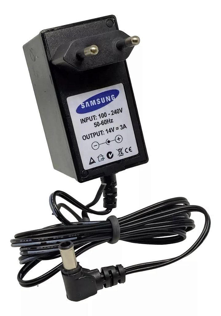 Fonte para Monitor Samsung 14V 3A 42W Bivolt Automático Plug P4 6.5x4.4mm