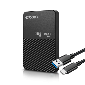 HD Externo 1TB Exbom Portátil USB 3.1 Slim Vault 2.5" HDE-S1TA