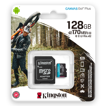 Cartão de Memória MicroSD 128GB Classe 10 4K Canvas Gol Plus Kingston - Imagem 3