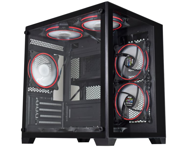 Gabinete Gamer K-Mex Aquário CG-0415 Mid Tower mATX ITX Vidro Temperado Frontal e Lateral Preto - Imagem 3