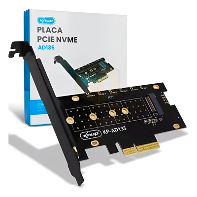 Placa Adaptadora Knup AD135 PCI-Express 3.0 para SSD M.2 NVMe M-Key
