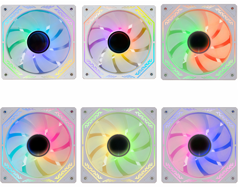Kit 3 Fans Cooler K-Mex Infinite Space AARA WHITE 120mm ARGB Dual Ring Branco com Controladora e Controle Remoto - Imagem 4