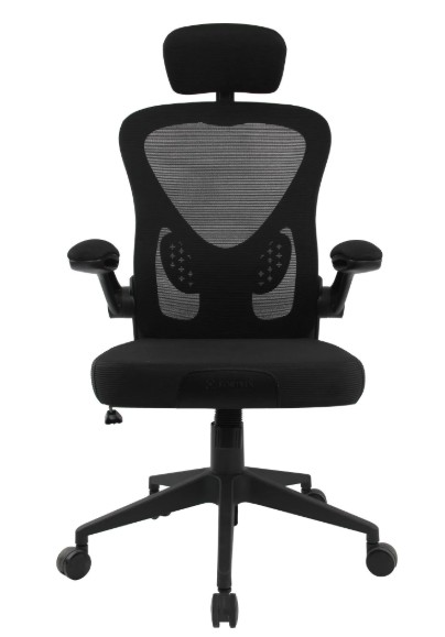 Cadeira de Escritório Ergonômica Fortrek Ergo com Base Preta, Encosto em Tela Mesh e Função Reclinável para Uso Profissional