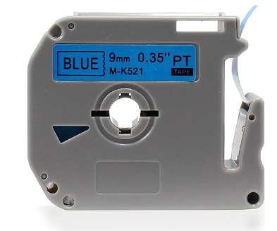 Fita Rotuladora MASTERPRINT M-K521 9mm x 8m Azul Compatível Brother M
