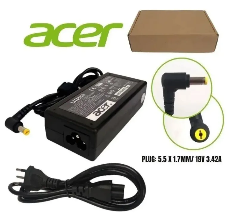 Fonte Carregador Notebook Acer 19V 3.42A 65W Plug 5.5mm x 1.7mm Knup 10894