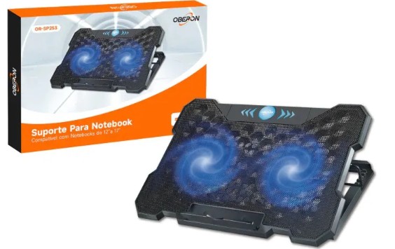 Base para Notebook Oberon OR-SP253 com 2 Coolers e Regulagem de Altura para Telas de 12 a 17 polegadas - Imagem 2