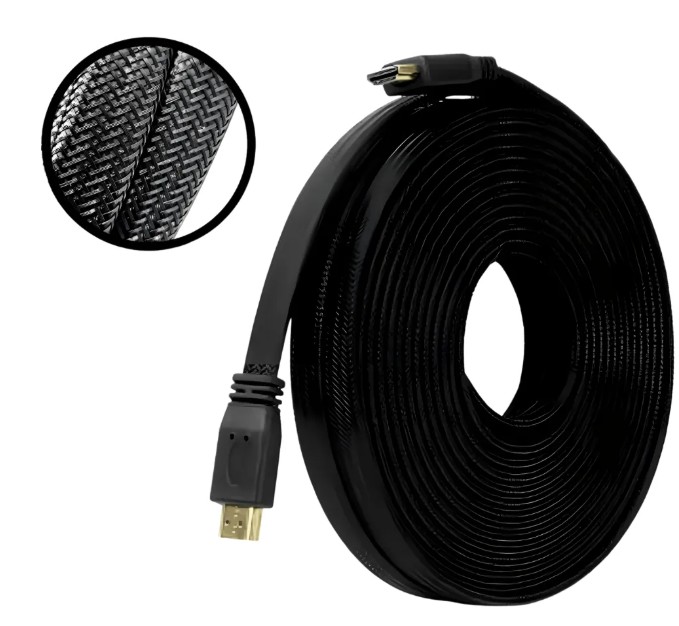Cabo HDMI 1.4 Knup KP-YP51000 10 Metros Flat Achatado Conectores Banhados a Ouro - Imagem 3