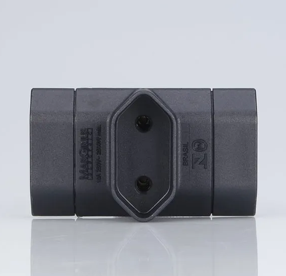Adaptador de Tomada T Benjamim Margirus ADP1-21 3 Saídas 2 Pinos 10A 250V NBR 14136
