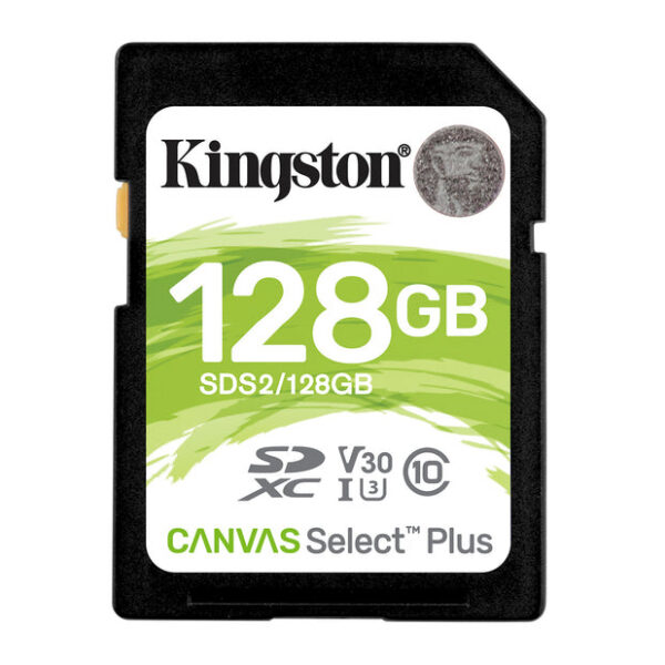 Cartão de Memória Kingston 128GB Canvas Select Plus SDXC Classe 10 UHS-I 100MB/s Leitura 85MB/s Gravação SDS2/128GB