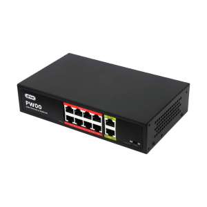 Switch Knup KP-PW001 8 Portas PoE Fast Ethernet 10/100Mbps + 2 Portas Uplink Padrão 802.3af/at com Modo Extender