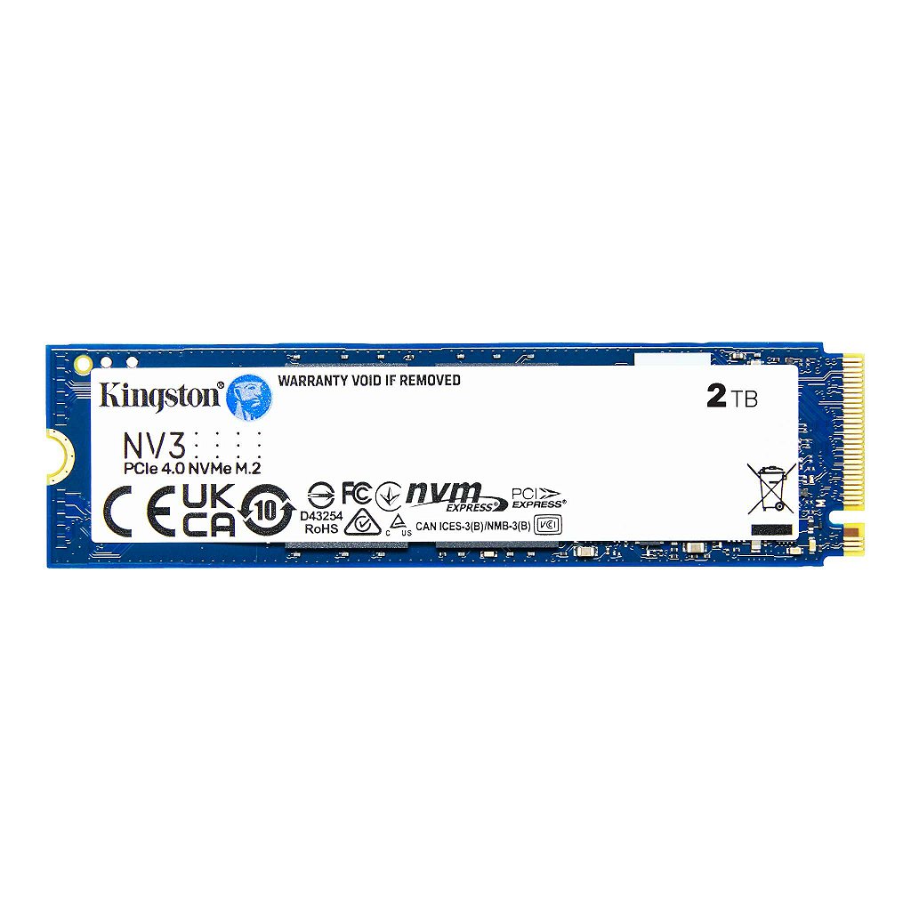 SSD KINGSTON NV3 2TB M.2 2280 NVMe PCIe 4.0 Leitura 6000MB/s Gravação 5000MB/s