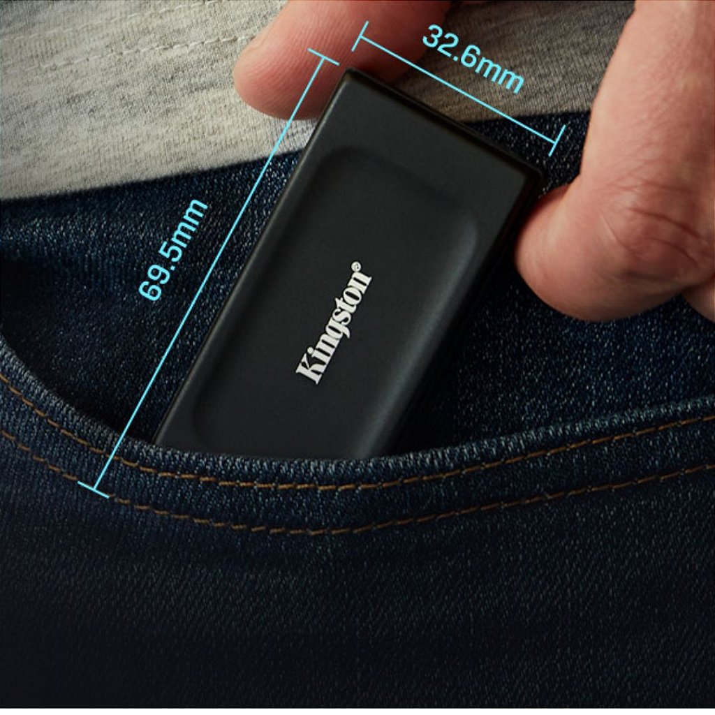 SSD Externo Kingston XS1000 2TB USB-C 1050/1000MB/s Preto / Metal e Plástico / Compat. Universal - Imagem 4