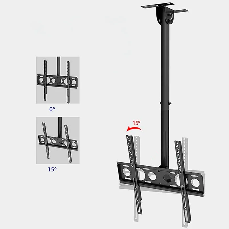 Suporte de Teto para TV e Monitor Tomate MT-34 de 26 a 60 polegadas, até 40kg, VESA 400x400, com Ajuste de Altura e Inclinação - Imagem 2