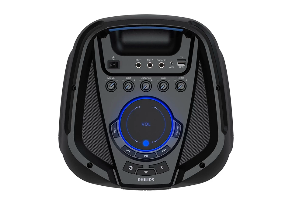 Caixa de Som Philips Party Speaker TAX4209/78 1300W RMS Bluetooth RGB Karaokê TWS USB - Imagem 4
