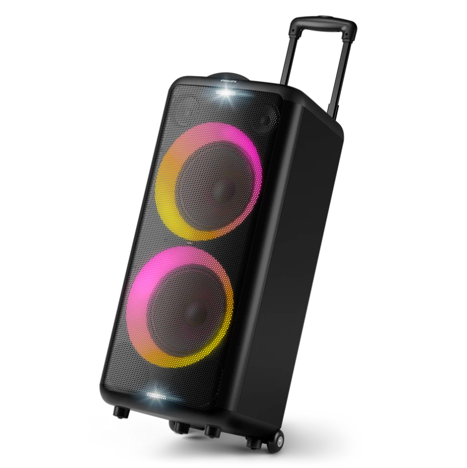 Caixa de Som Philips Party Speaker TAX5208/78 1600W RMS Bluetooth 5.0 Bateria Recarregável Karaokê e Efeitos de Luz RGB - Imagem 2