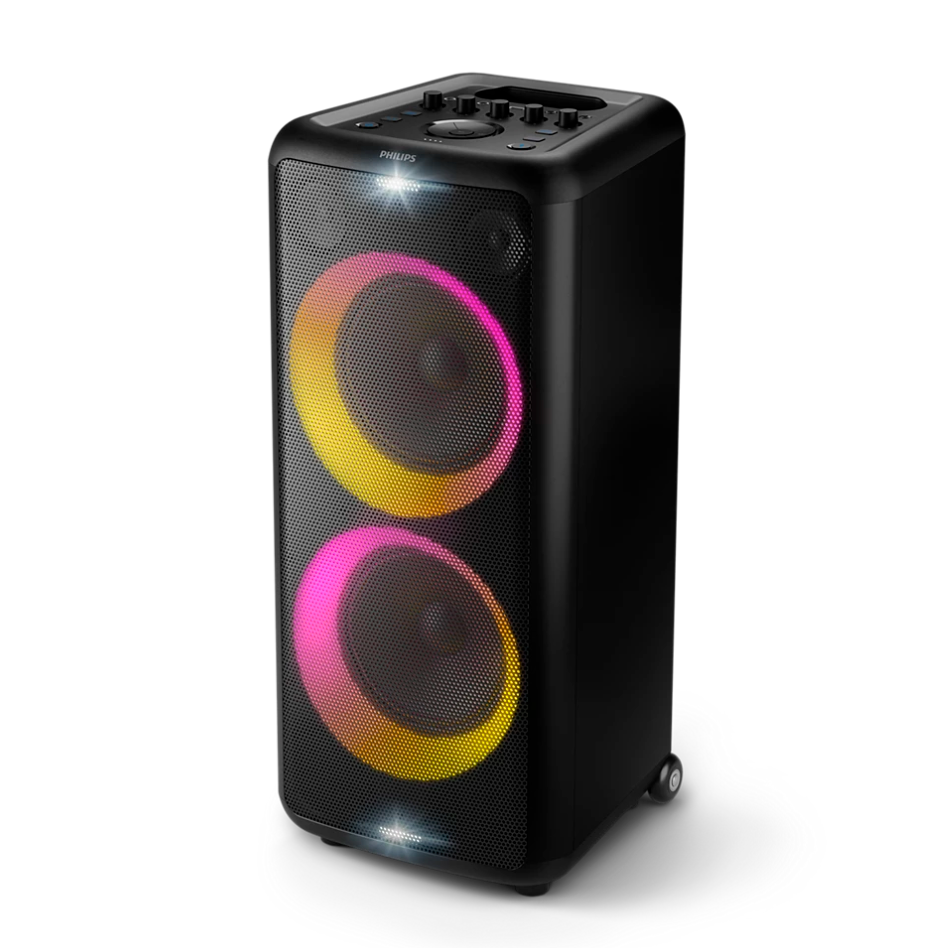 Caixa de Som Philips Party Speaker TAX5208/78 1600W RMS Bluetooth 5.0 Bateria Recarregável Karaokê e Efeitos de Luz RGB - Imagem 3