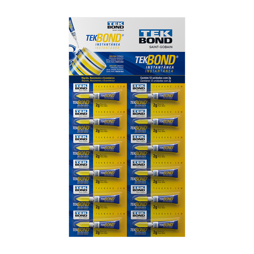 Cola Instantânea Tekbond 2g Adesivo de Cianoacrilato Baixa Viscosidade Uso Geral - Imagem 5