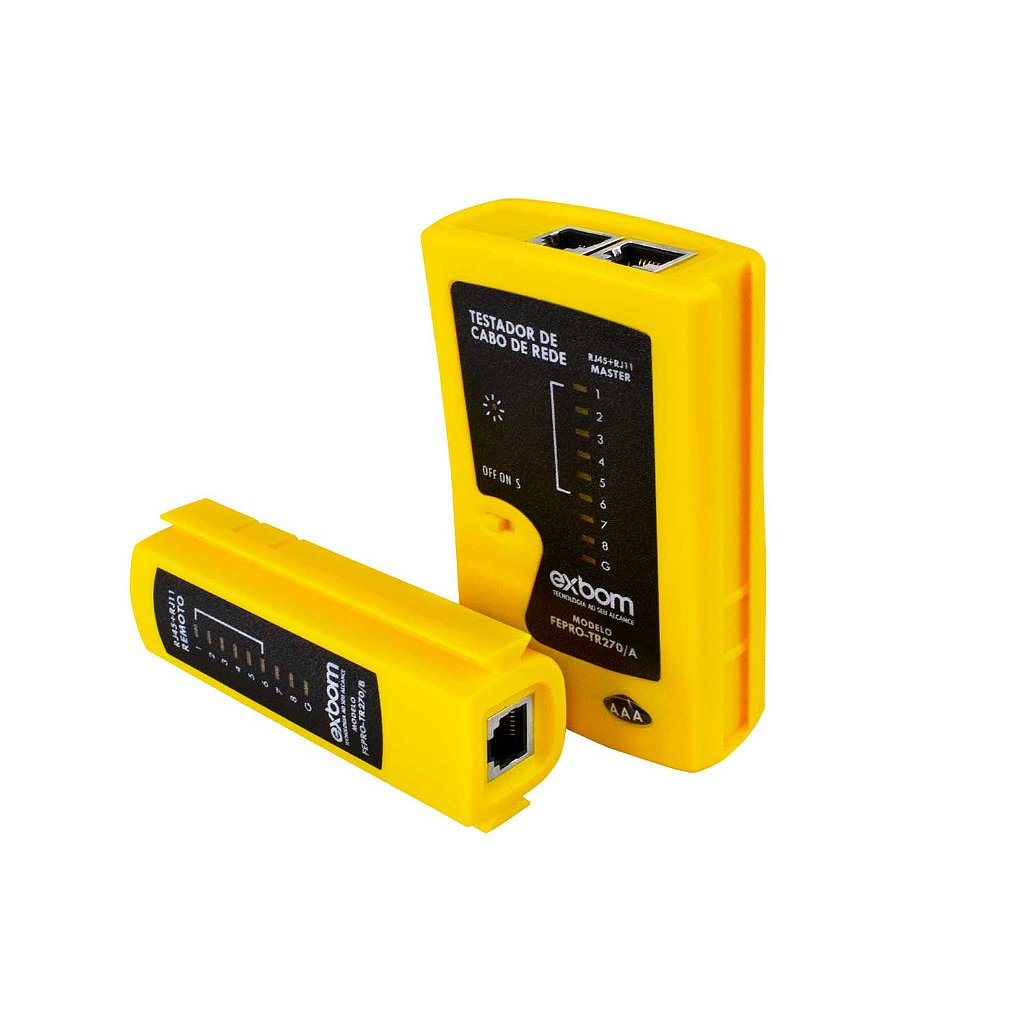 Testador de Cabos de Rede e Telefone Exbom FePro TR-270 para Conectores RJ45 e RJ11 com LEDs Indicadores - Imagem 4