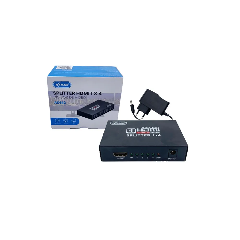 Splitter HDMI 1x4 KNUP KP-AD142 1.4 Full HD 1080p 3D 4K - foto 3