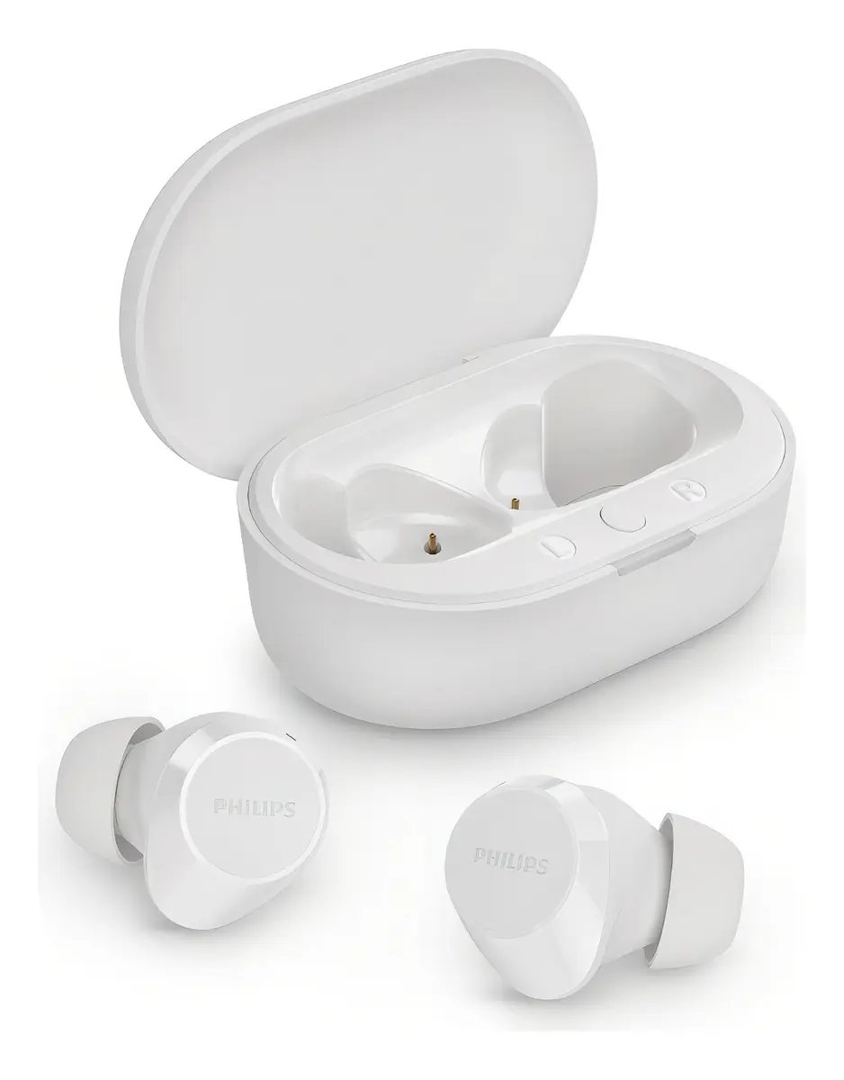 Headset PHILIPS TAT1209WT/00 TWS Bluetooth 5.3 Driver 10mm IPX4 18h Bateria Branco