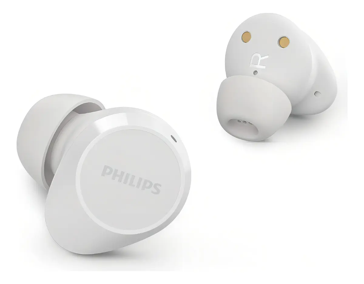 Headset PHILIPS TAT1209WT/00 TWS Bluetooth 5.3 Driver 10mm IPX4 18h Bateria Branco - foto 2
