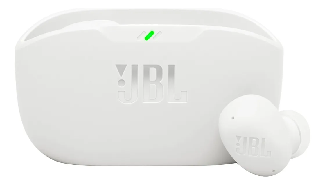 Headset TWS jbl Wave Buds 2 Bluetooth 5.3 Cancelamento de Ruído IP54 Branco