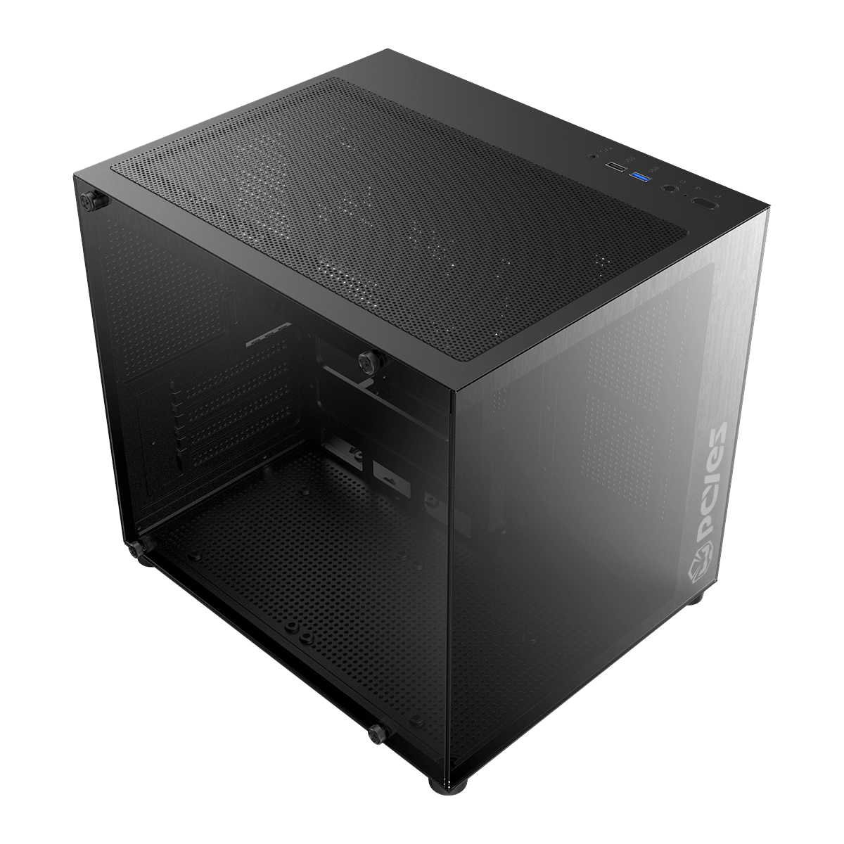 Gabinete Gamer pcyes Forcefield Mini Vulcan mATX Vidro Temperado Sem Fonte Preto - foto 5