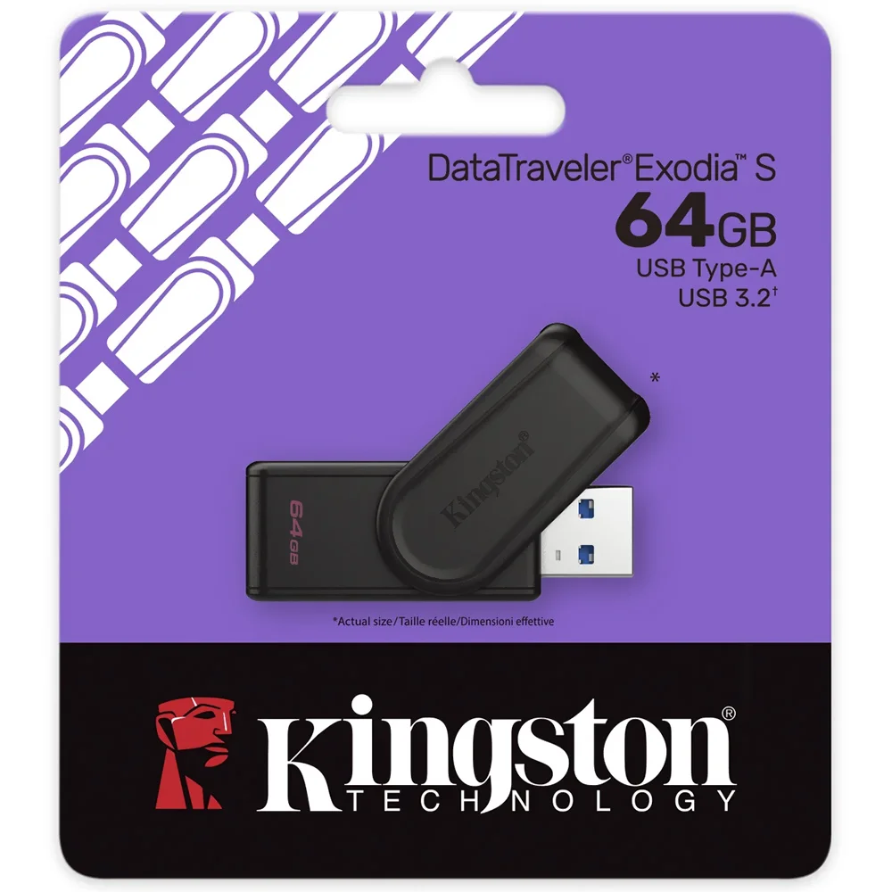 Pen Drive KINGSTON DataTraveler Exodia 64GB USB-A 3.2 Gen 1 Preto