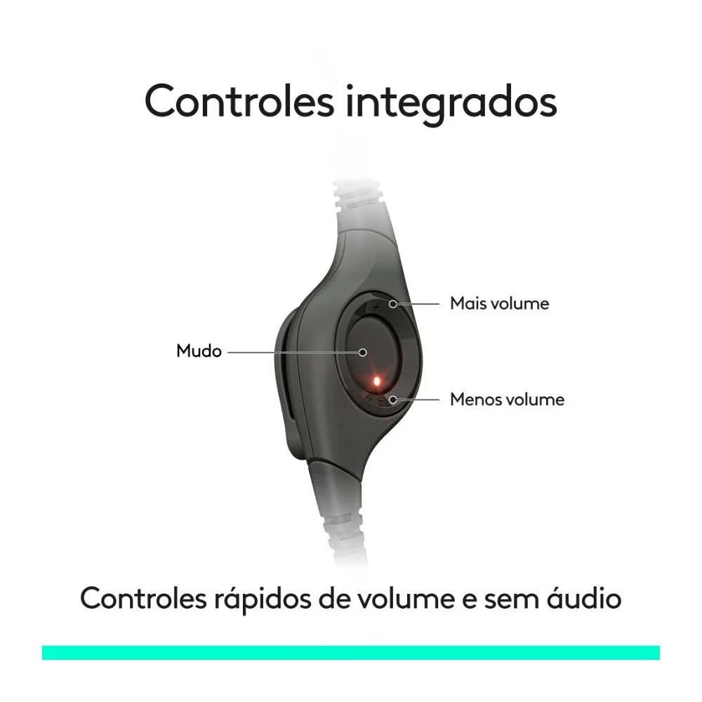 Headset LOGITECH H390 USB-C Driver 30mm com Microfone Cancelamento de Ruído e Controles no Cabo - foto 4