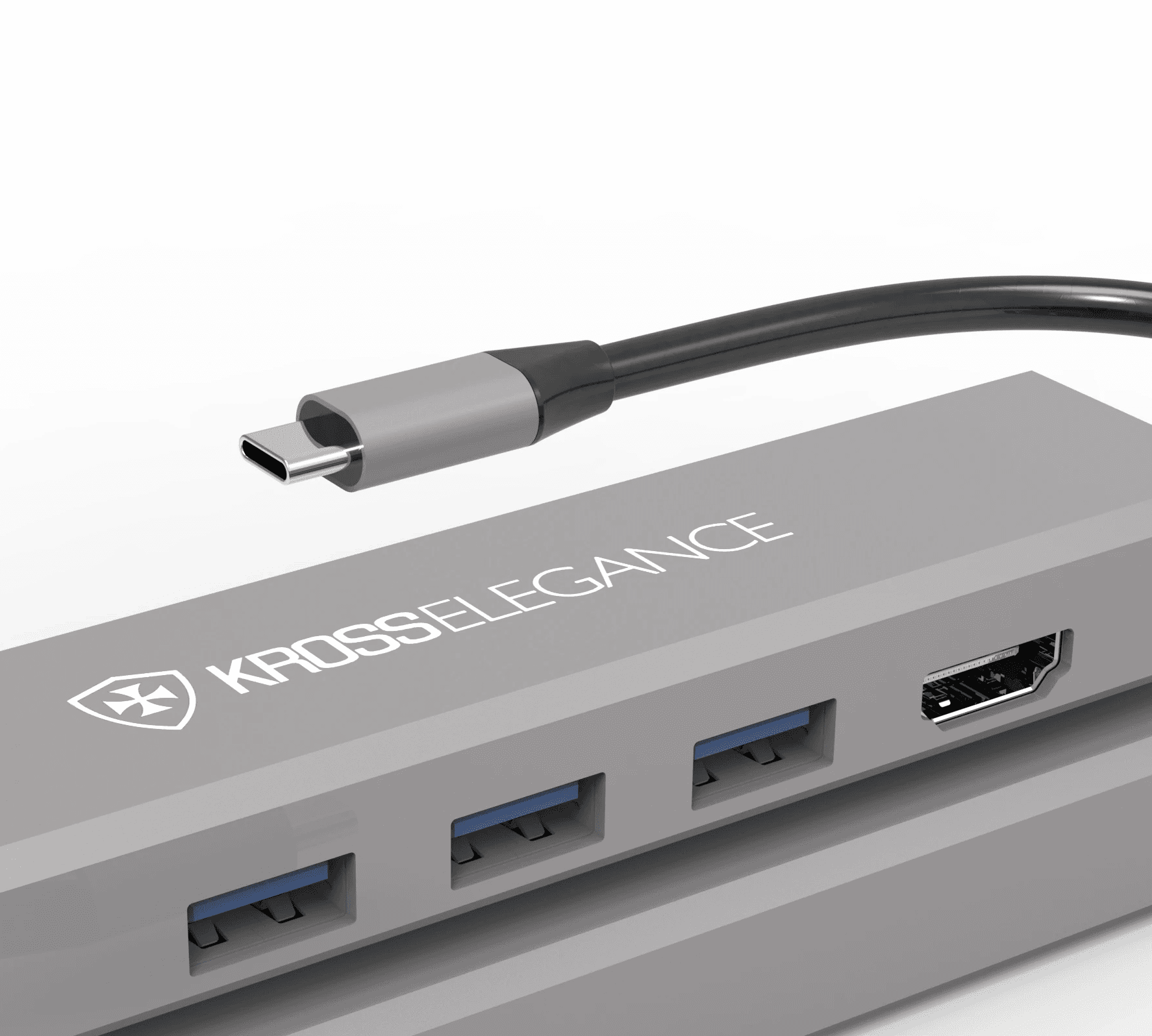 Adaptador Hub USB-C 6 em 1 KROSS ELEGANCE KE-UCT618 com HDMI 4K, 3x USB 3.0, Rede Gigabit e PD 100W - foto 3