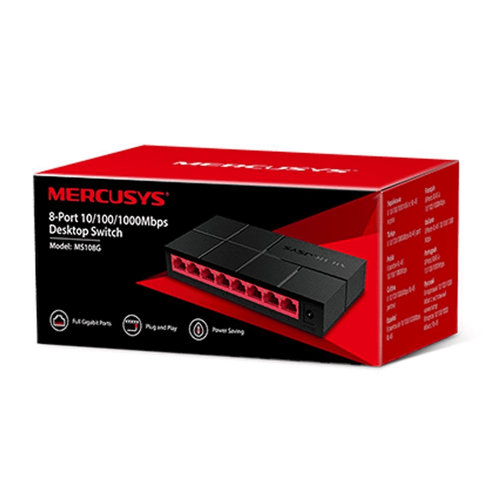 Switch MERCUSYS MS108G 8 Portas Gigabit Desktop Não Gerenciável - foto 2