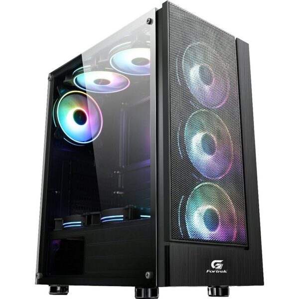 Gabinete Gamer FORTREK Cruiser Mid Tower ATX com Lateral em Acrílico 3 Fans RGB Sem Fonte Preto