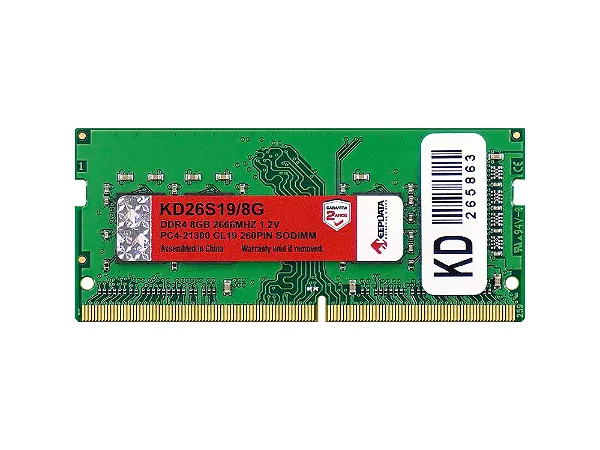 Memória RAM DDR4 8GB 2666MHz Notebook KEEPDATA KD26S19/8G