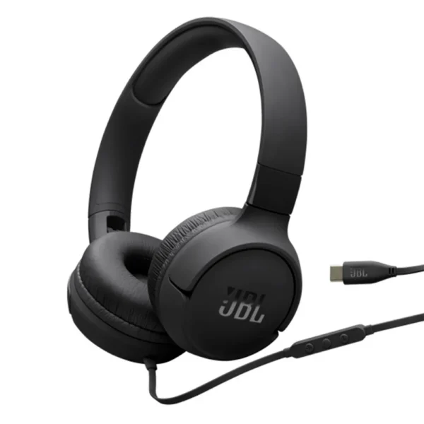 Headset JBL Tune 520C On-Ear com Fio USB-C Driver 32mm High-Res Audio Preto