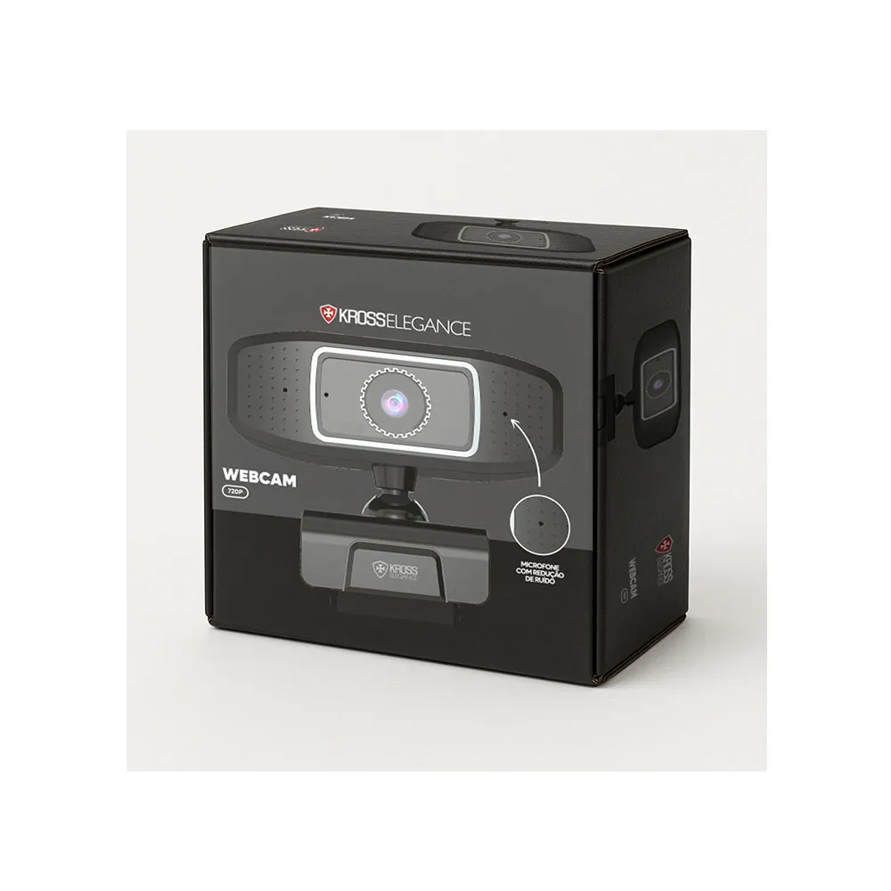 Webcam KROSS ELEGANCE KE-WB720P2 HD 720p 30fps com Microfone Foco Manual e Obturador de Privacidade - foto 3