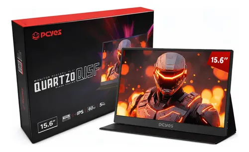 Monitor Portátil PCYES Quartzo Q15F 15.6pol FHD IPS 60Hz 5ms Mini HDMI USB Type-C Preto - foto 5