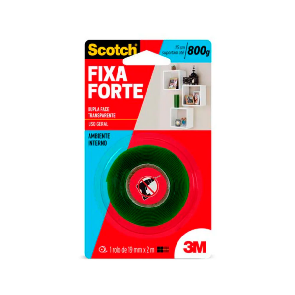 Fita Dupla Face Scotch Fixa Forte 19mm x 2m 3M