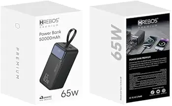 Power Bank Portátil HREBOS PB-960 50000mAh 65W USB-C Preto - foto 2