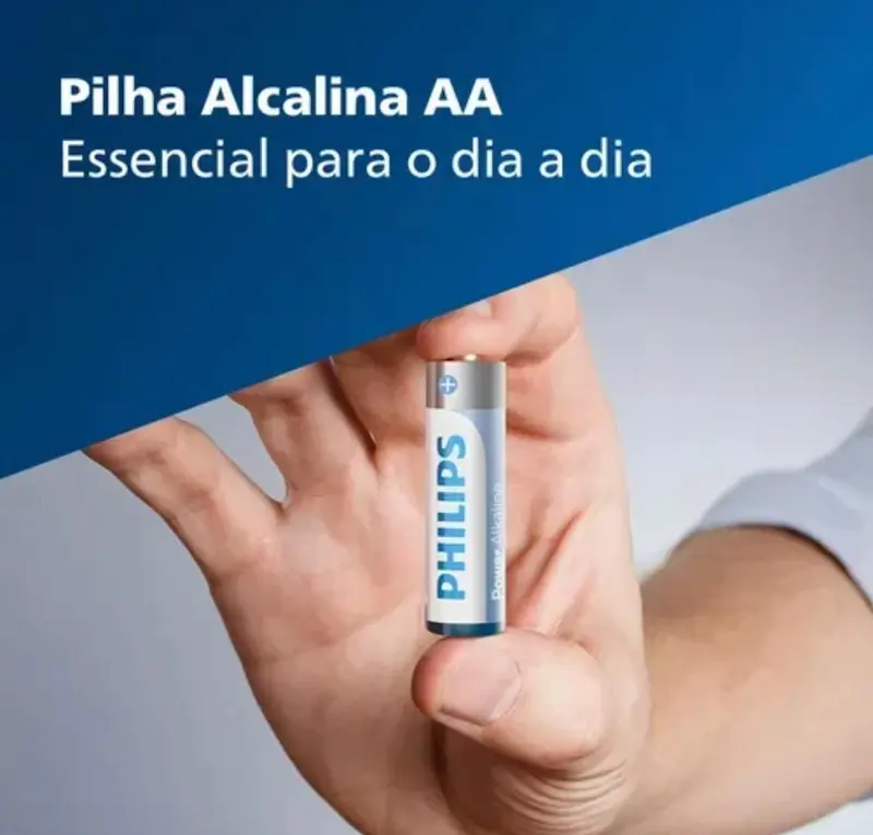 Pilha Alcalina AA 1.5V PHILIPS LR6P4B/59 Cartela com 4 Unidades - foto 3