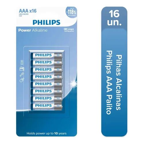 Pilha Alcalina Kit com 20 Unidades (10x AA + 10x AAA) 1.5V PHILIPS LR036P20BP/59 - foto 3