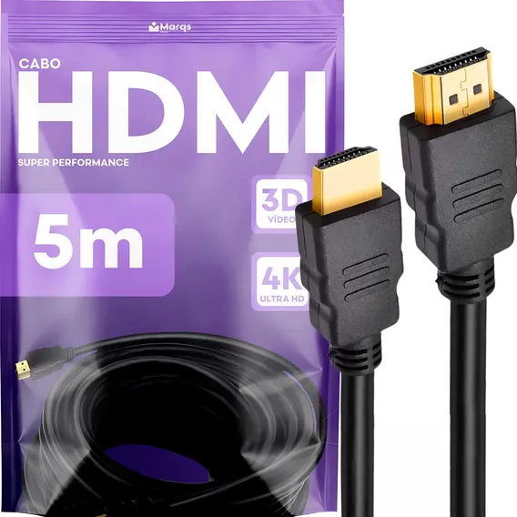 Cabo HDMI 1.4 5 Metros 4K 30Hz Nylon Blindado para Monitor e TV - foto 2