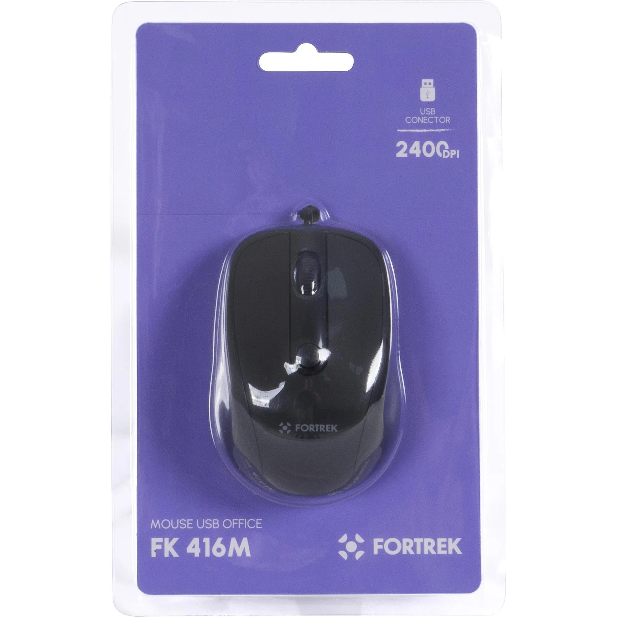 Mouse FORTREK OM103 2400DPI USB Preto - foto 6