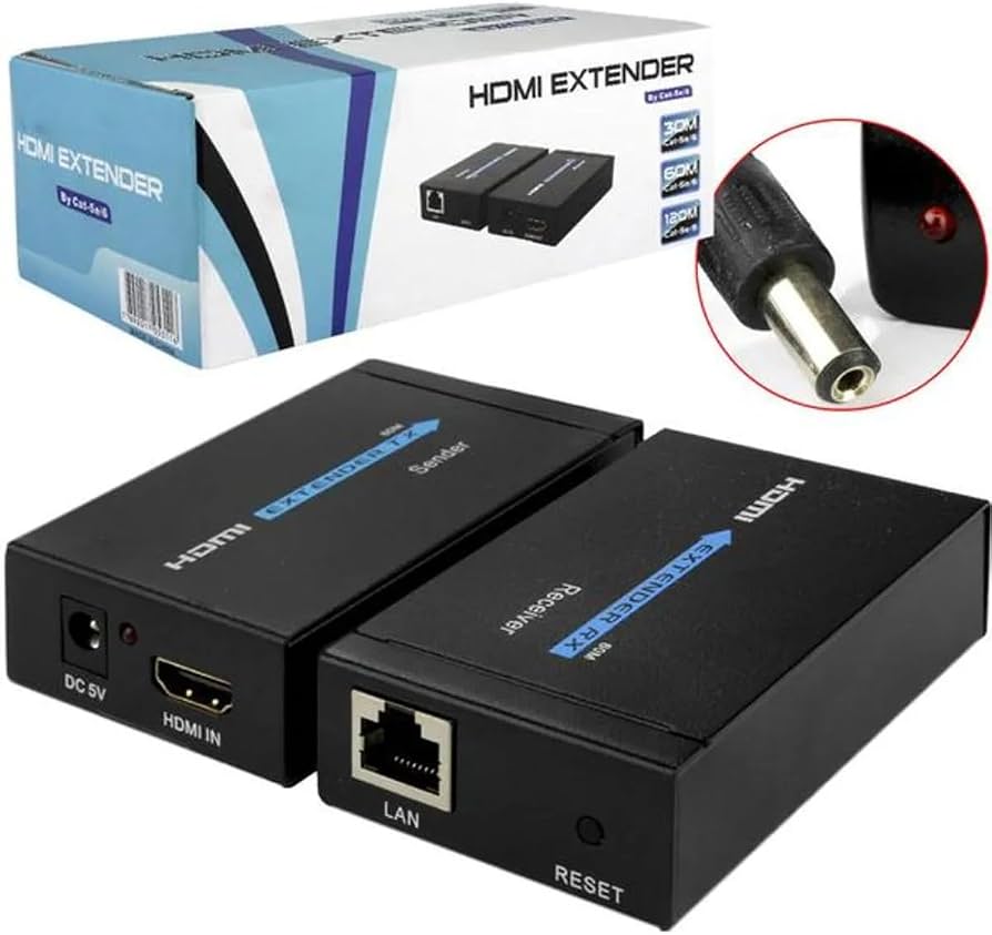 Extensor HDMI 60 Metros RJ45 Cat5 Cat6 3D 1080p Plug and Play Bivolt - foto 2